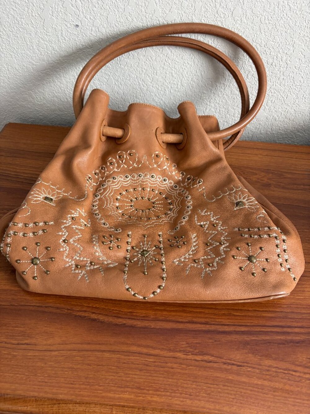 Donald J Pliner Brown Leather Hobo Handbag Made in the mountains of Italy
